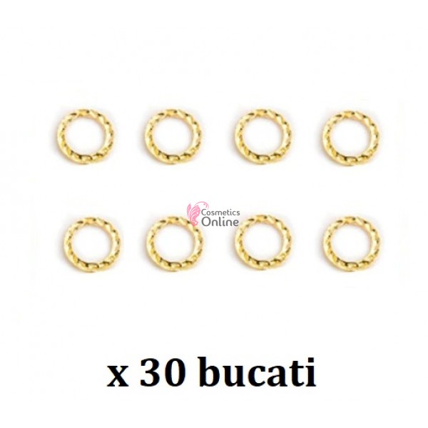 Decoratiuni 3D Metalice Aurii pentru unghii Cod 3009 Cercuri